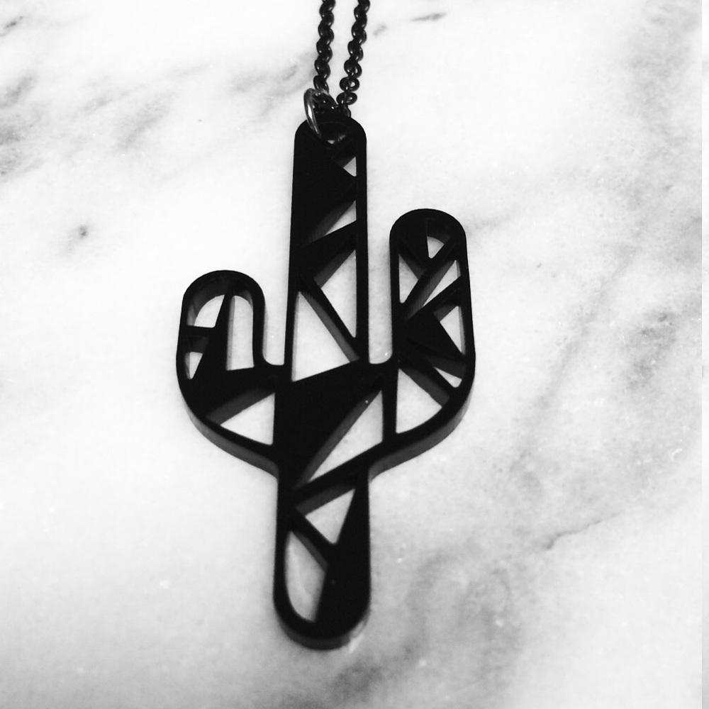 NEW boho modern cactus acrylic necklace only